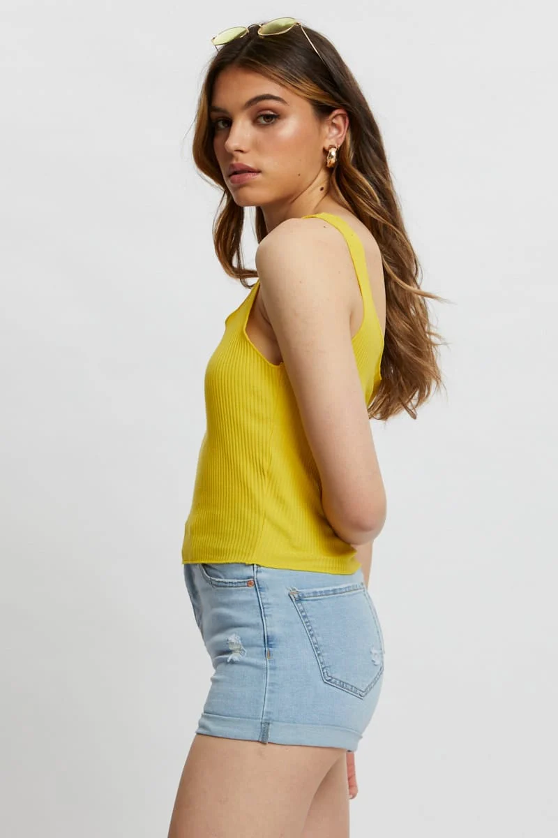 Red Light Must Ribbed Scoop Neck Cami