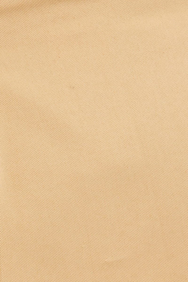 Beige Cargo Skirt Mini Low Rise