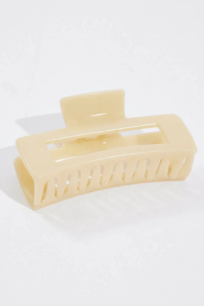 Yellow Large Rectangle Claw Clip