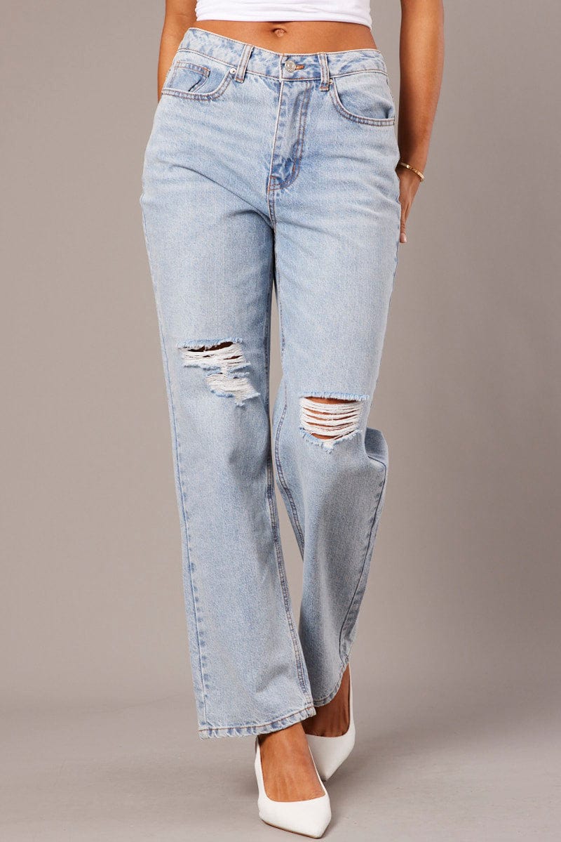 Denim Mom Jean Ripped