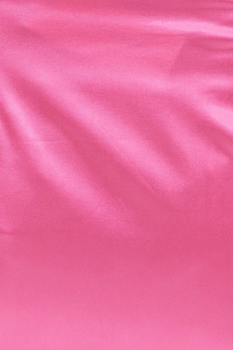 Pink Twist Midi Skirt