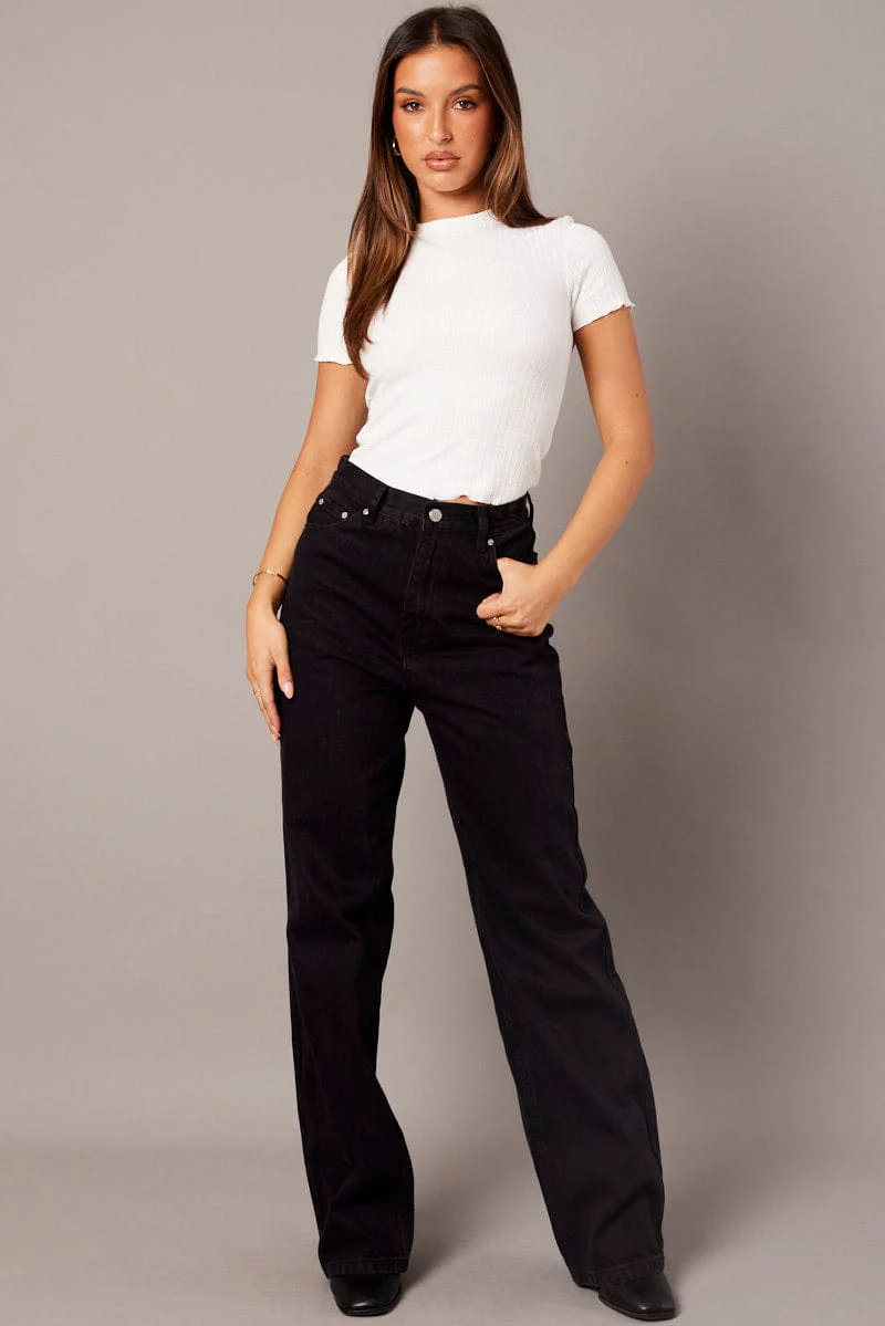 White T Shirt Short Sleeve Crew Neck