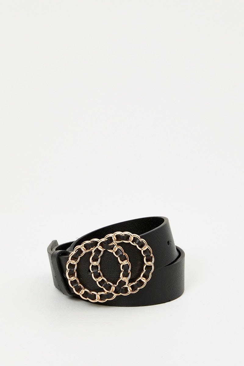 Black Double Buckle Belt