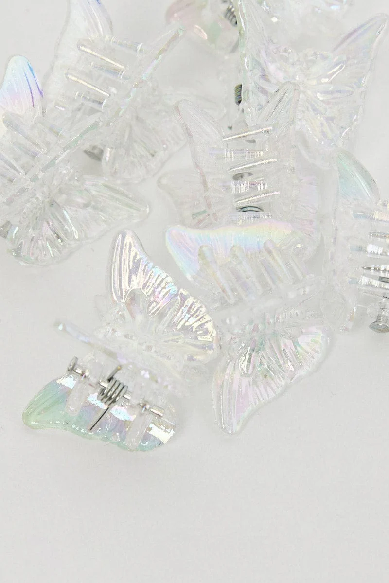 Metallic 9 Pack Mini Butterfly Claw Clips