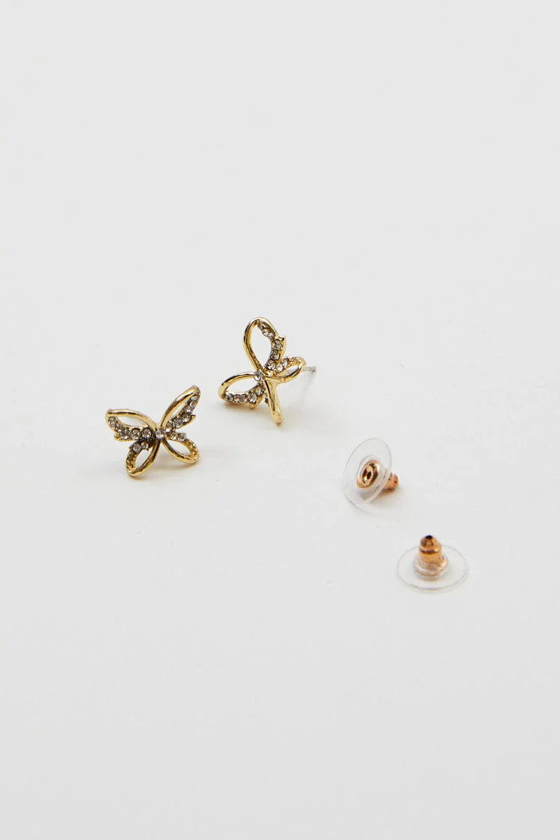 Gold Butterfly Earrings