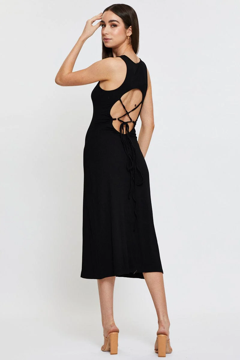 Black Midi Dress Sleeveless