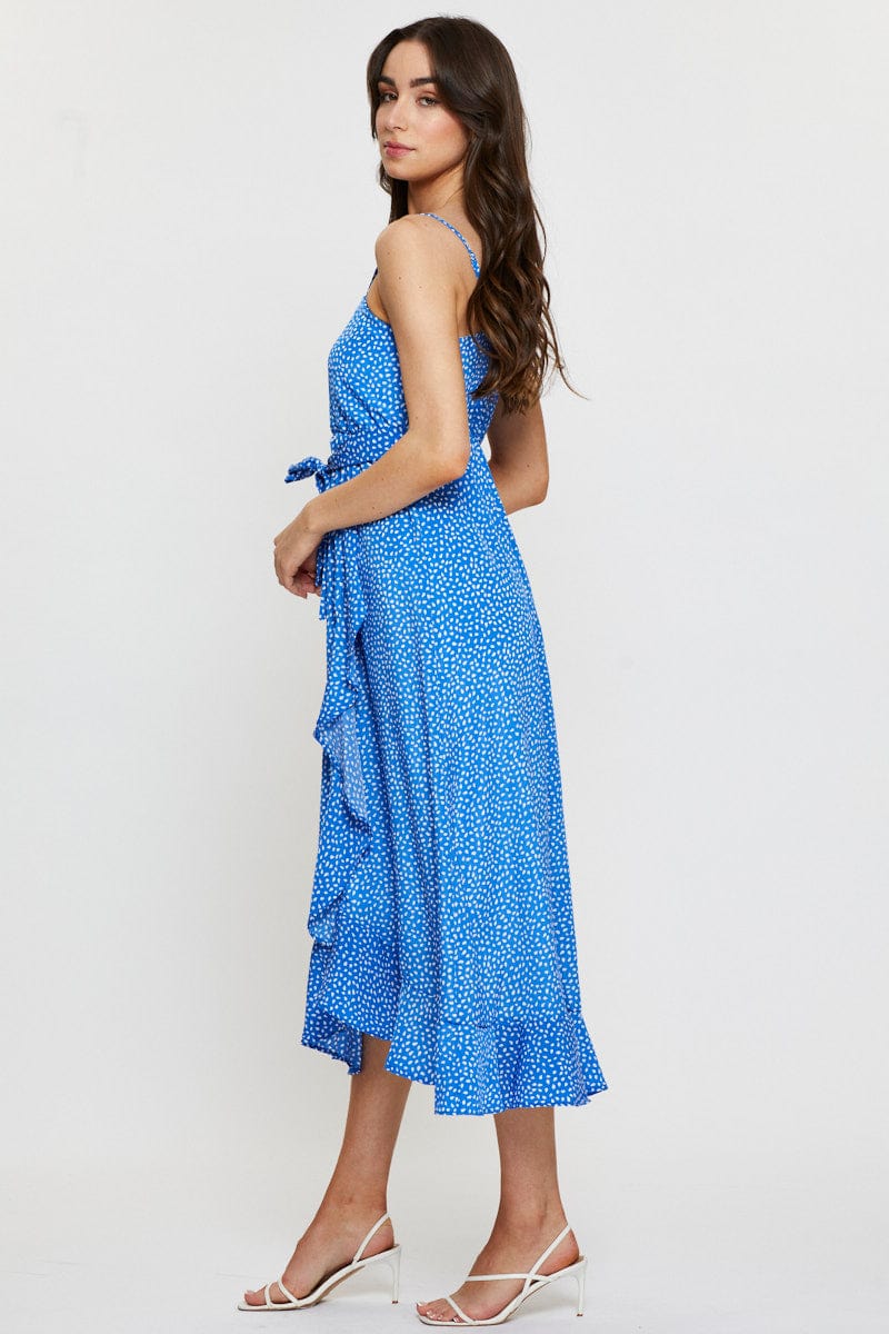 Geo Print Wrap Dress Maxi