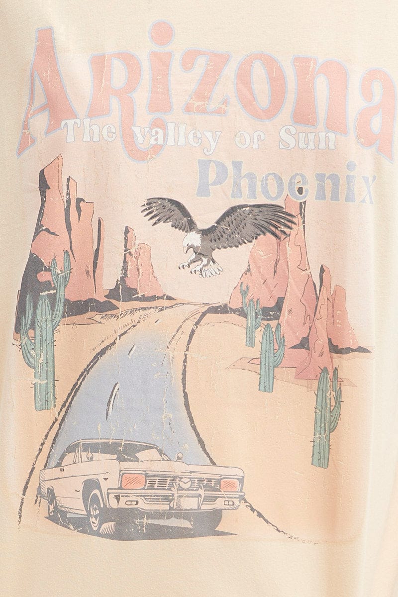 White T Shirt Short Sleeve Crew Neck Phoenix Cotton