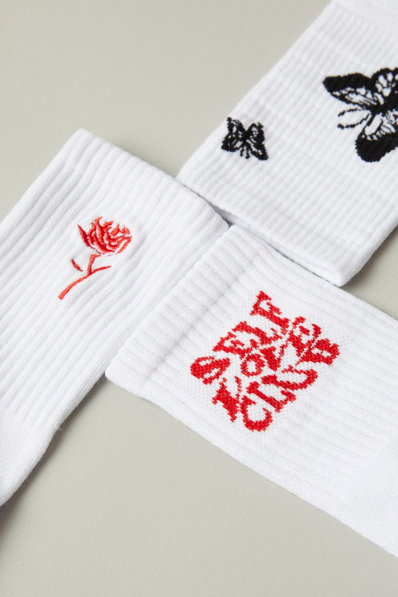Multi 3 pack Crew Socks