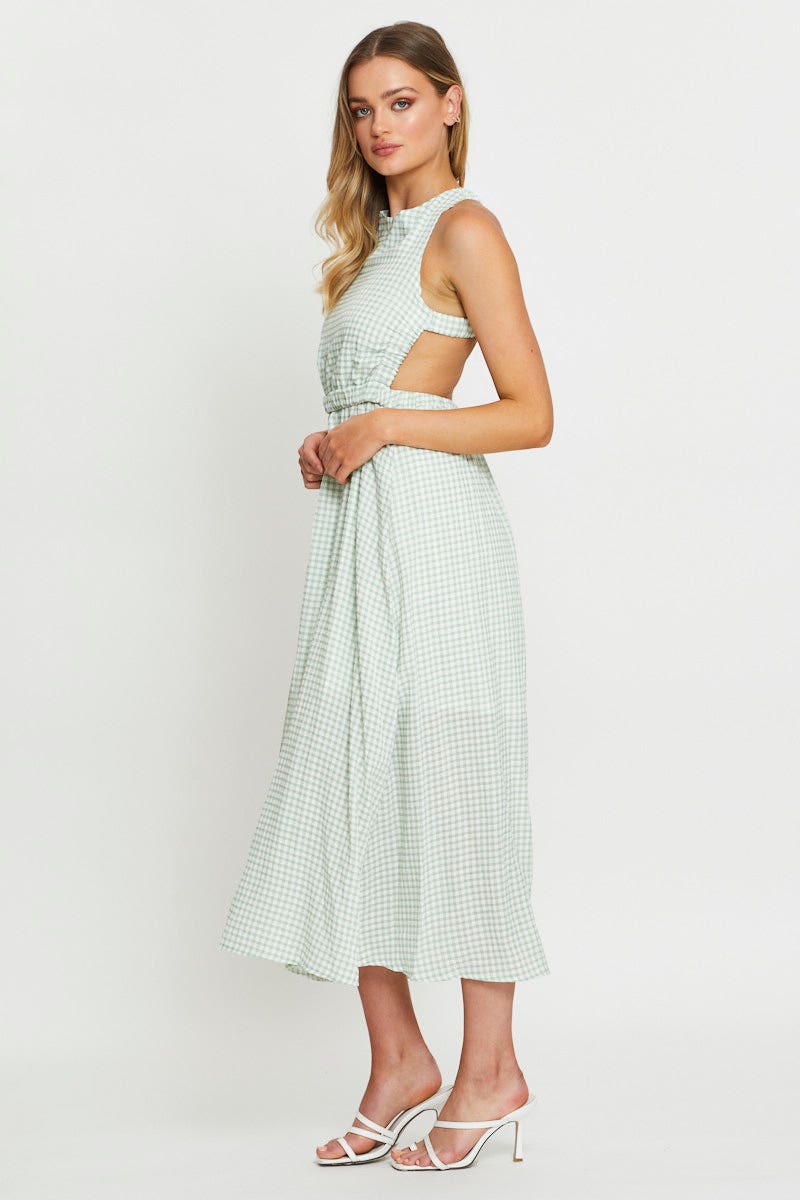 Check Maxi Dress Sleeveless