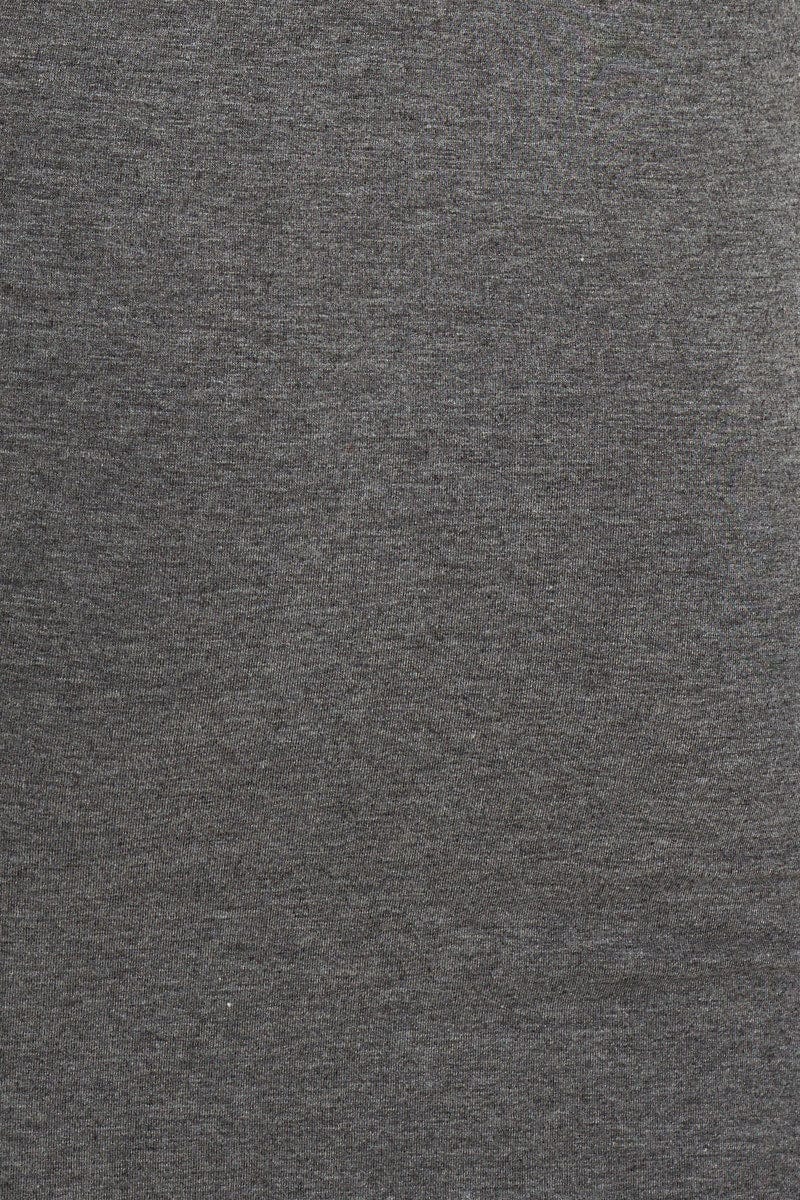 Grey Racer Neck Tie Front Midi Bodycon Dress