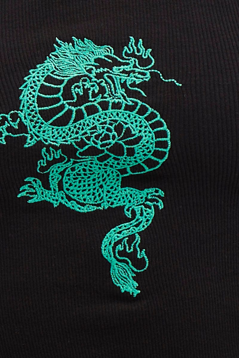 Black Drawstring Top