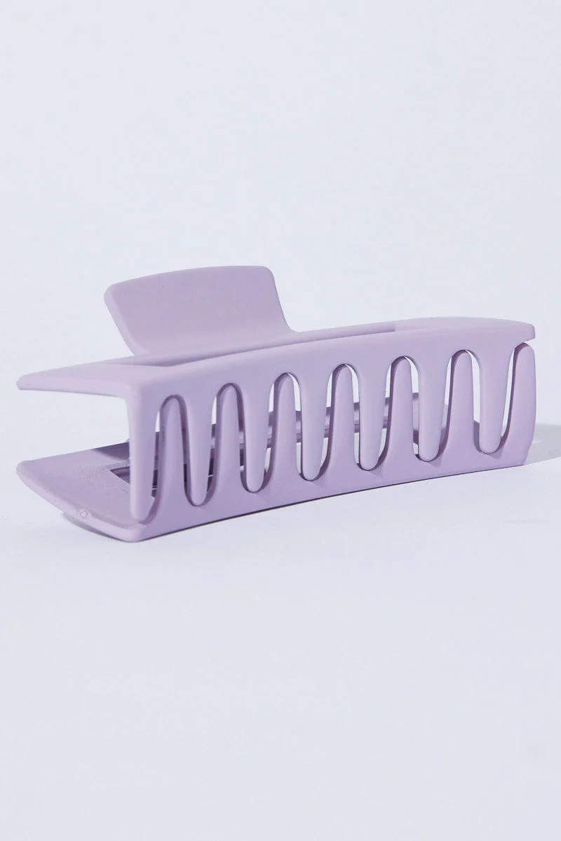 Purple Large Rectangle Claw Clip