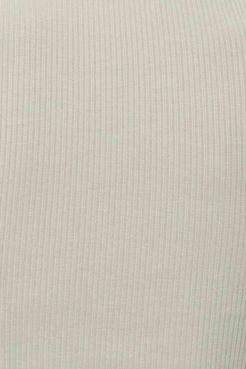 Green Short Sleeve Hoodie Ribbed T Shirt