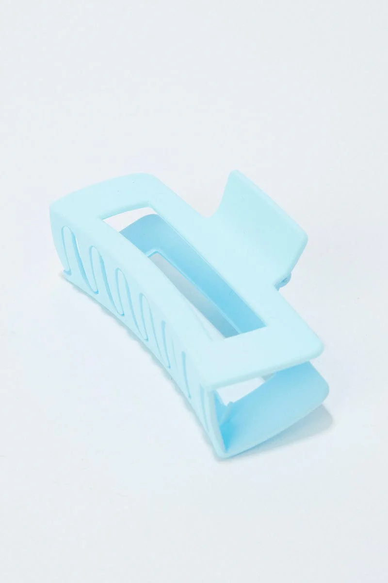 Blue Large Rectangle Claw Clip