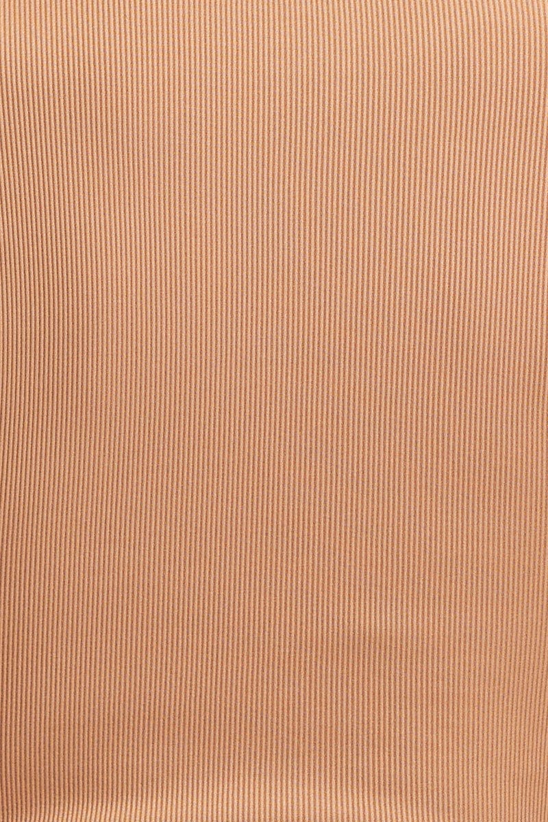 Brown Crop Top Long Sleeve