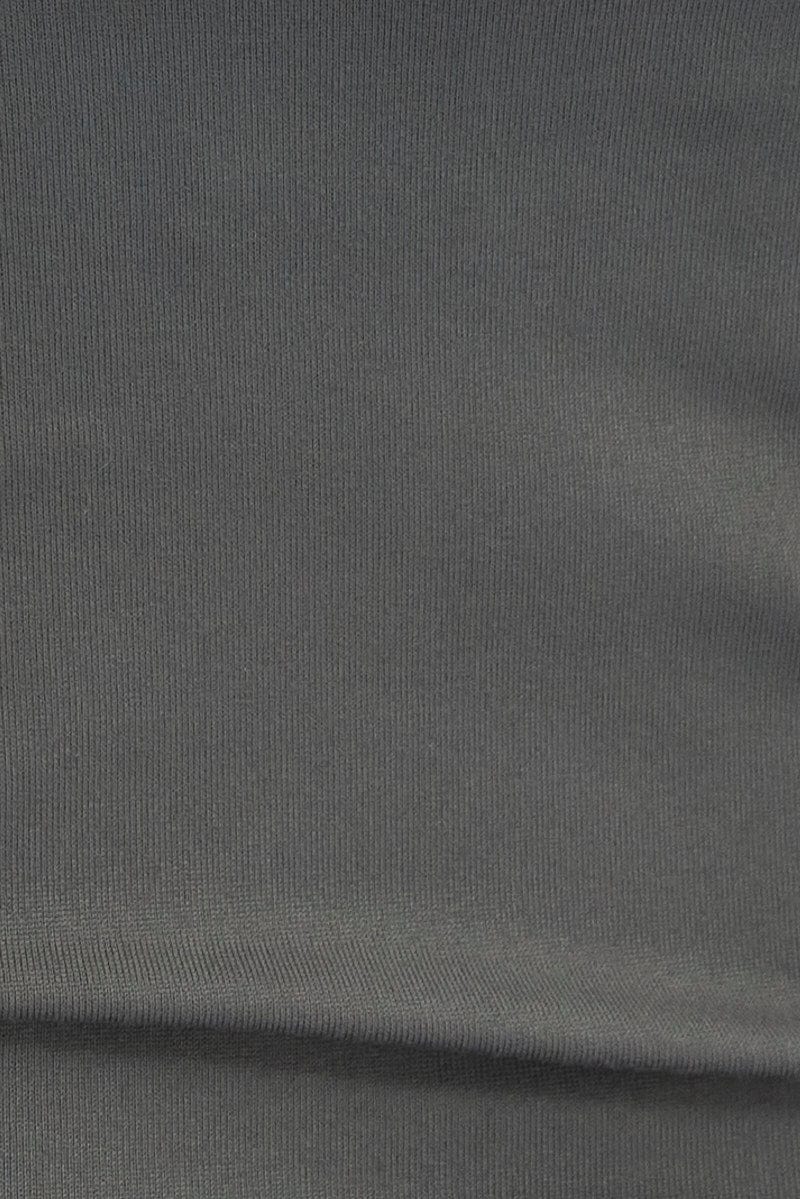 Grey Supersoft Bodysuit Sleeveless Square-Cut Neck