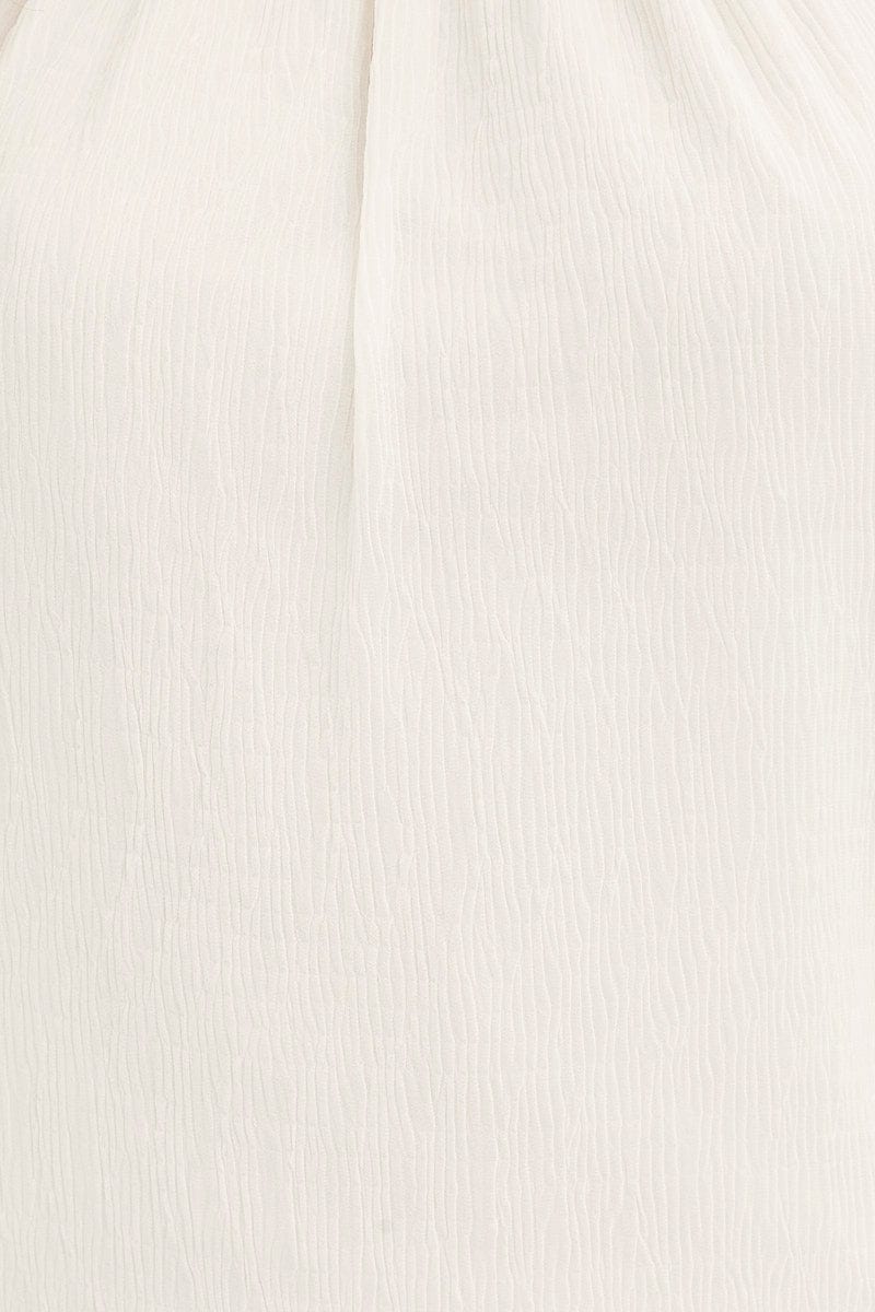 White Textured Halter Dress Backless