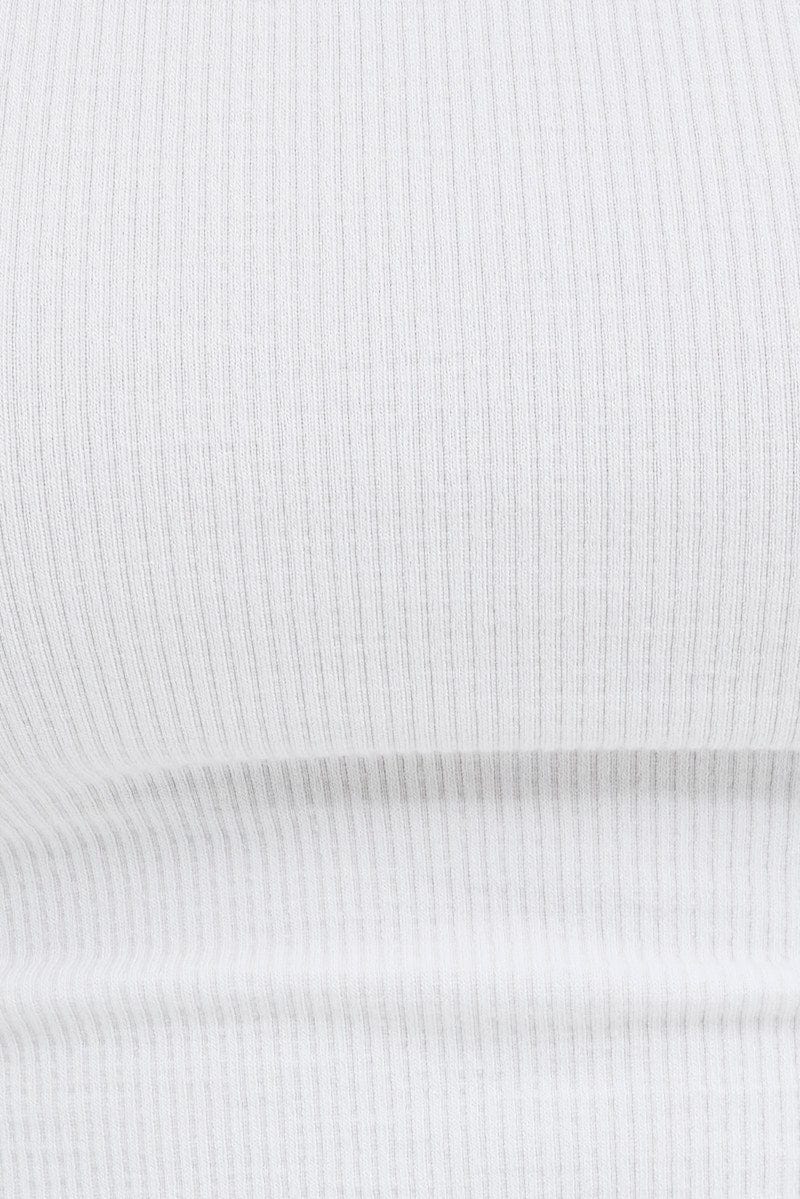 White Singlet Top Round Neck