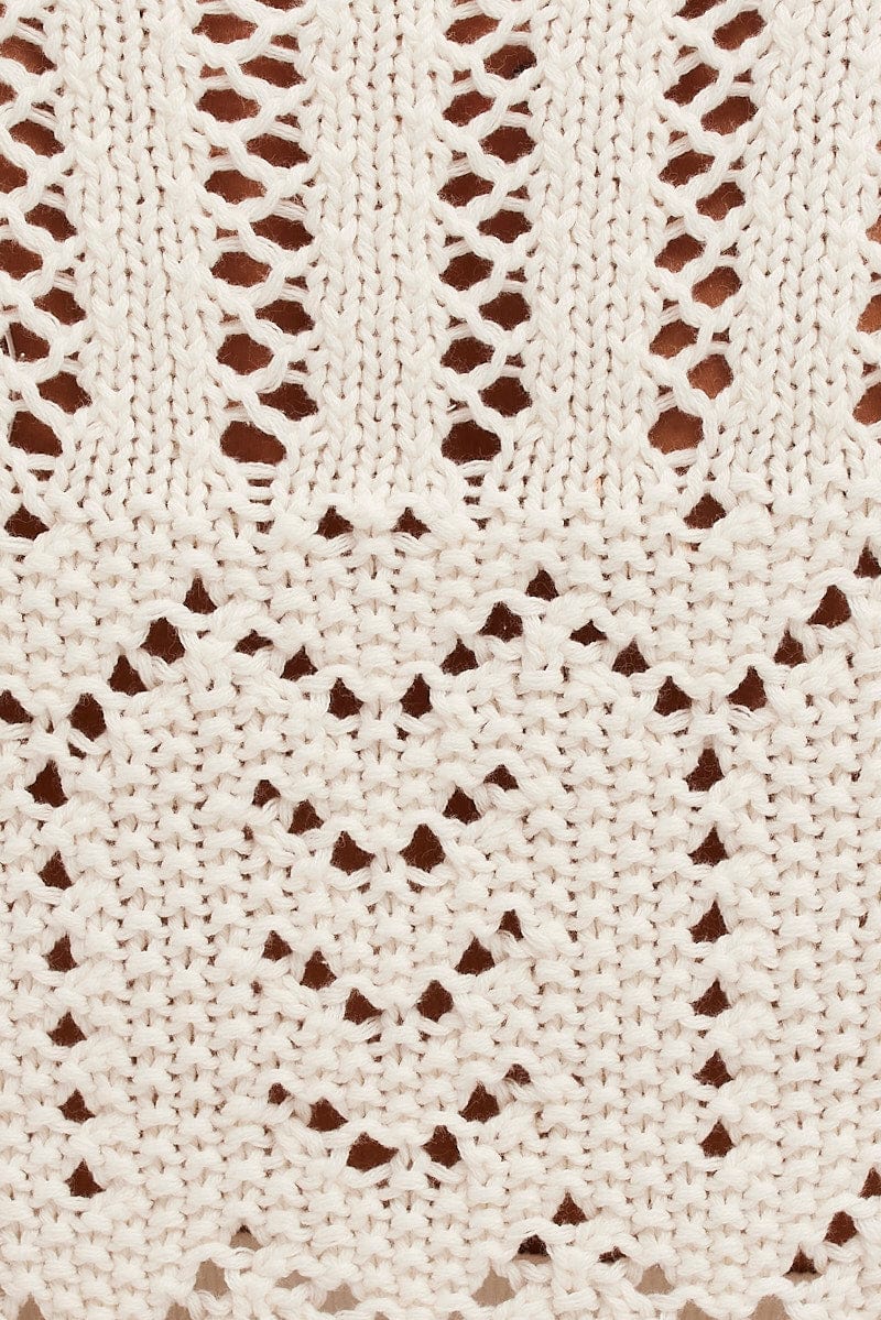 White Crochet Cardigan Short Sleeve