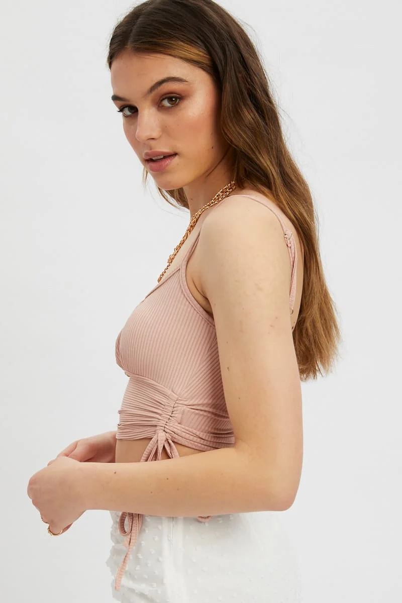 Pink Top Cami Ribbed