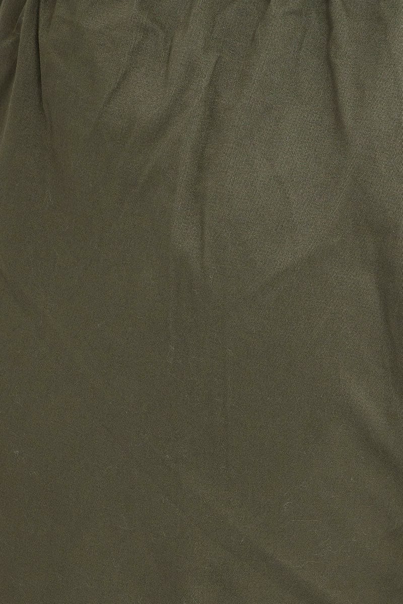 Green Parachute Cargo Pants Low Rise