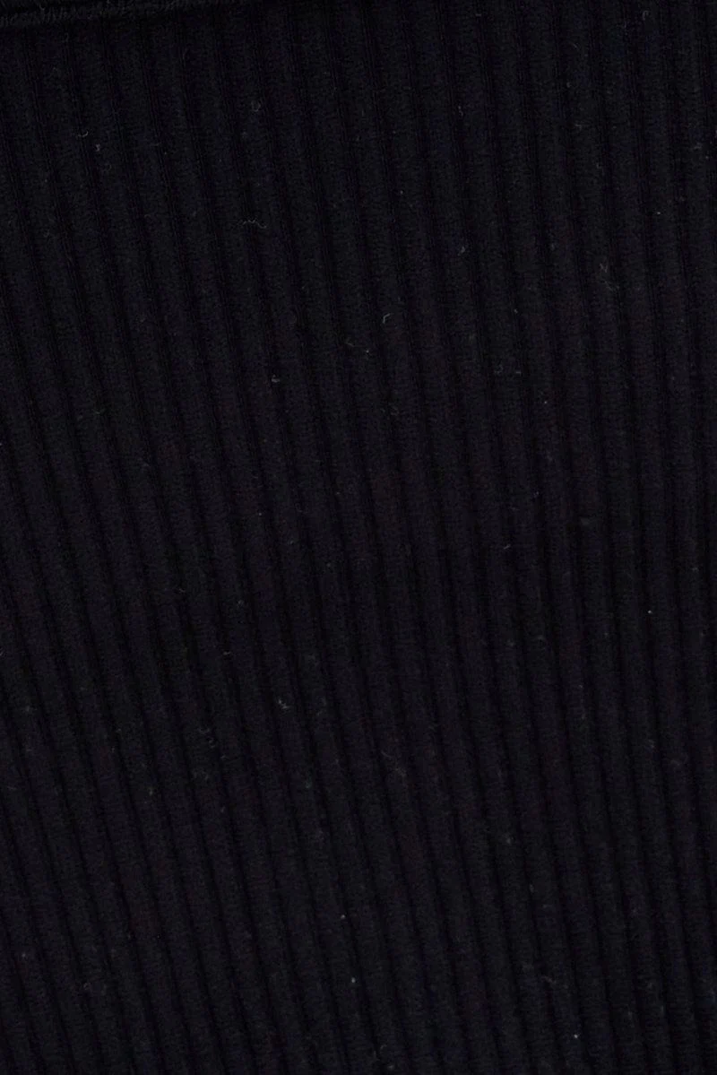 Black Crop Singlet Top Round neck