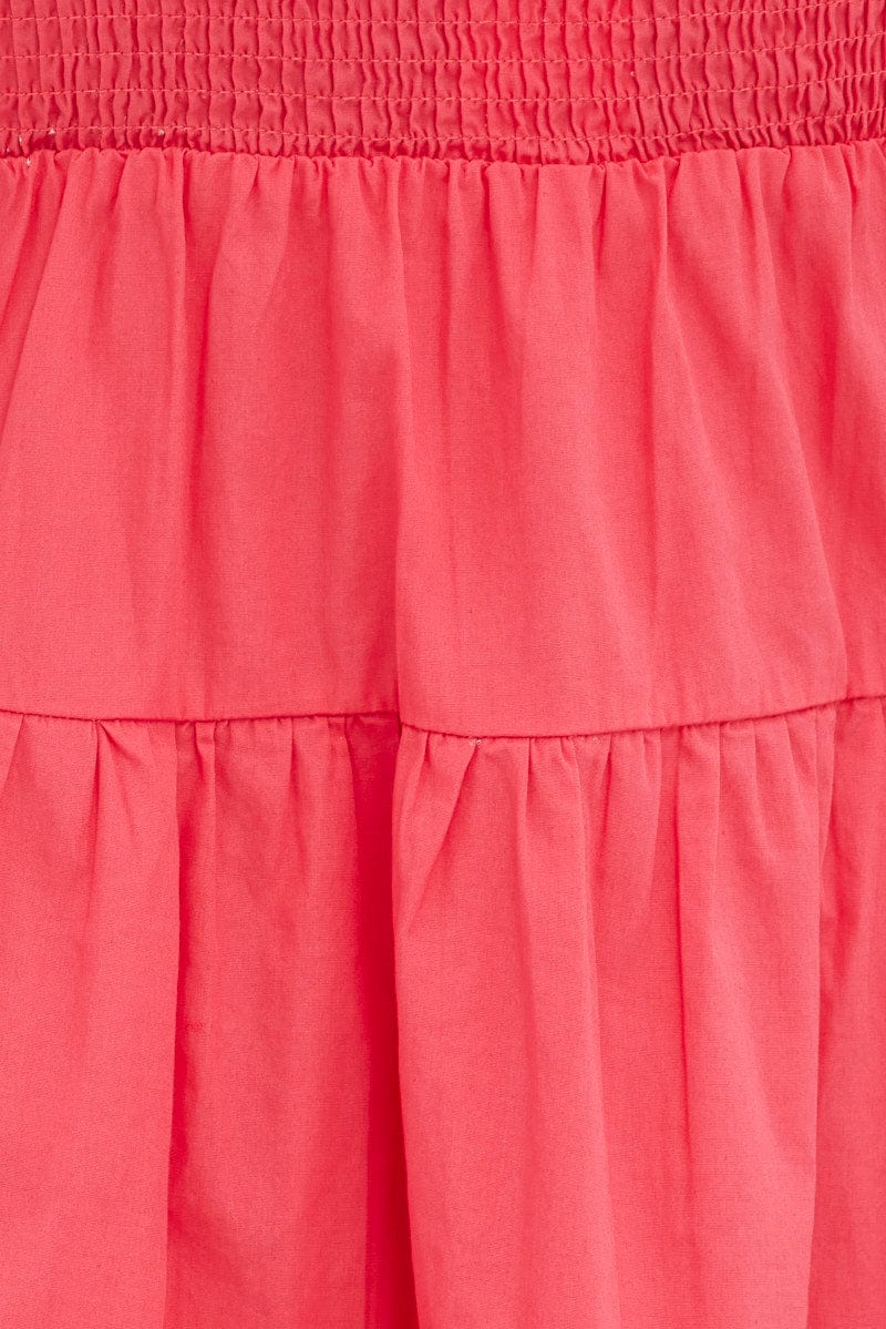Pink Fit And Flare Dress Mini Sweetheart Poplin