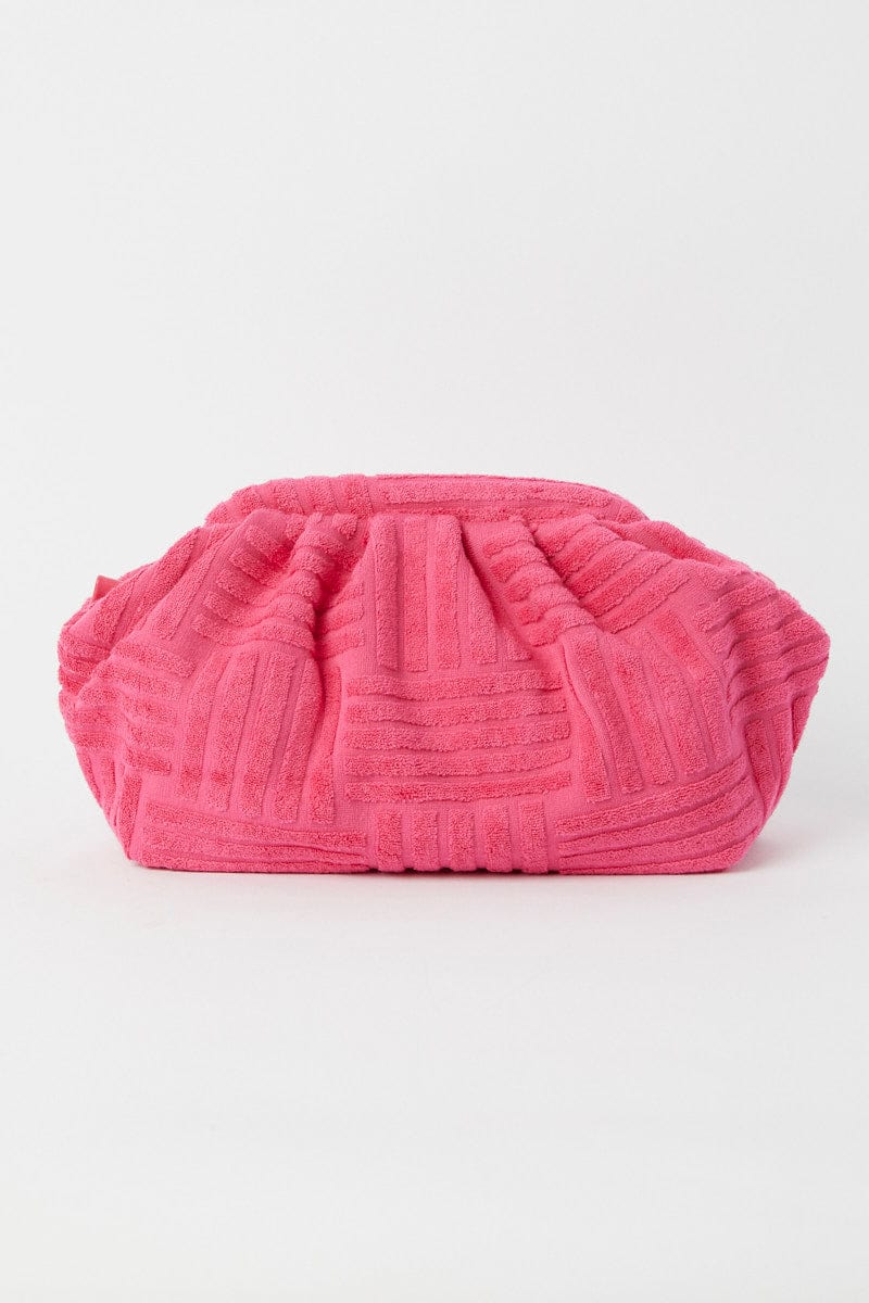 Pink Toweling Detail Crossbody Bag