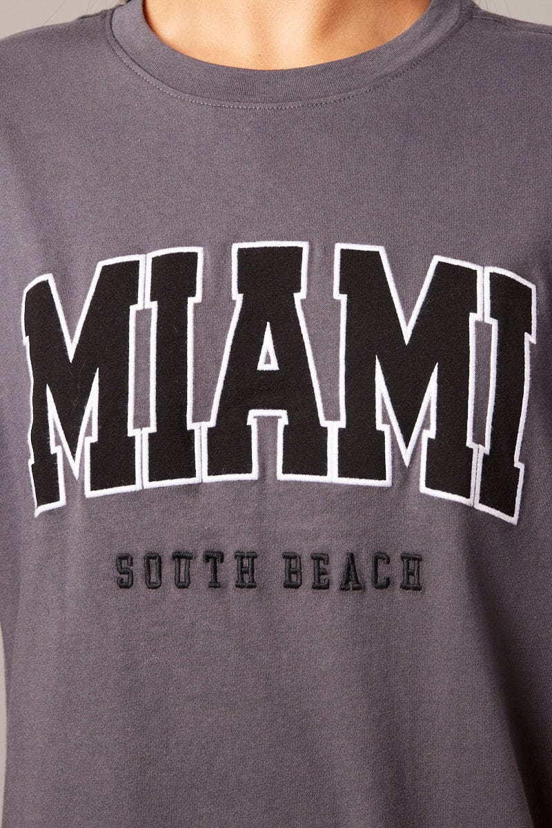 Grey Graphic Tee Short Sleeve