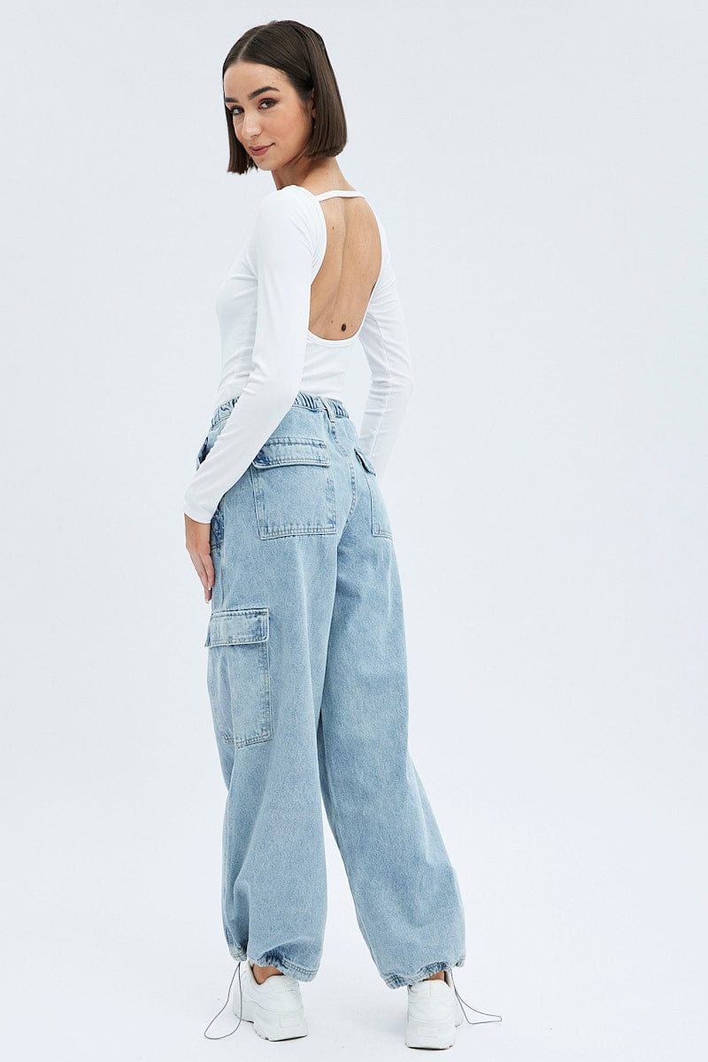 Denim Cargo Jeans Parachute