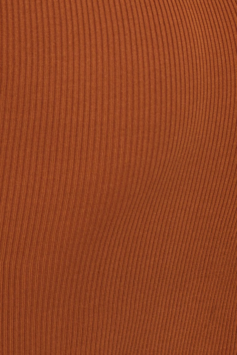 Brown Knit Dress Halter Neck