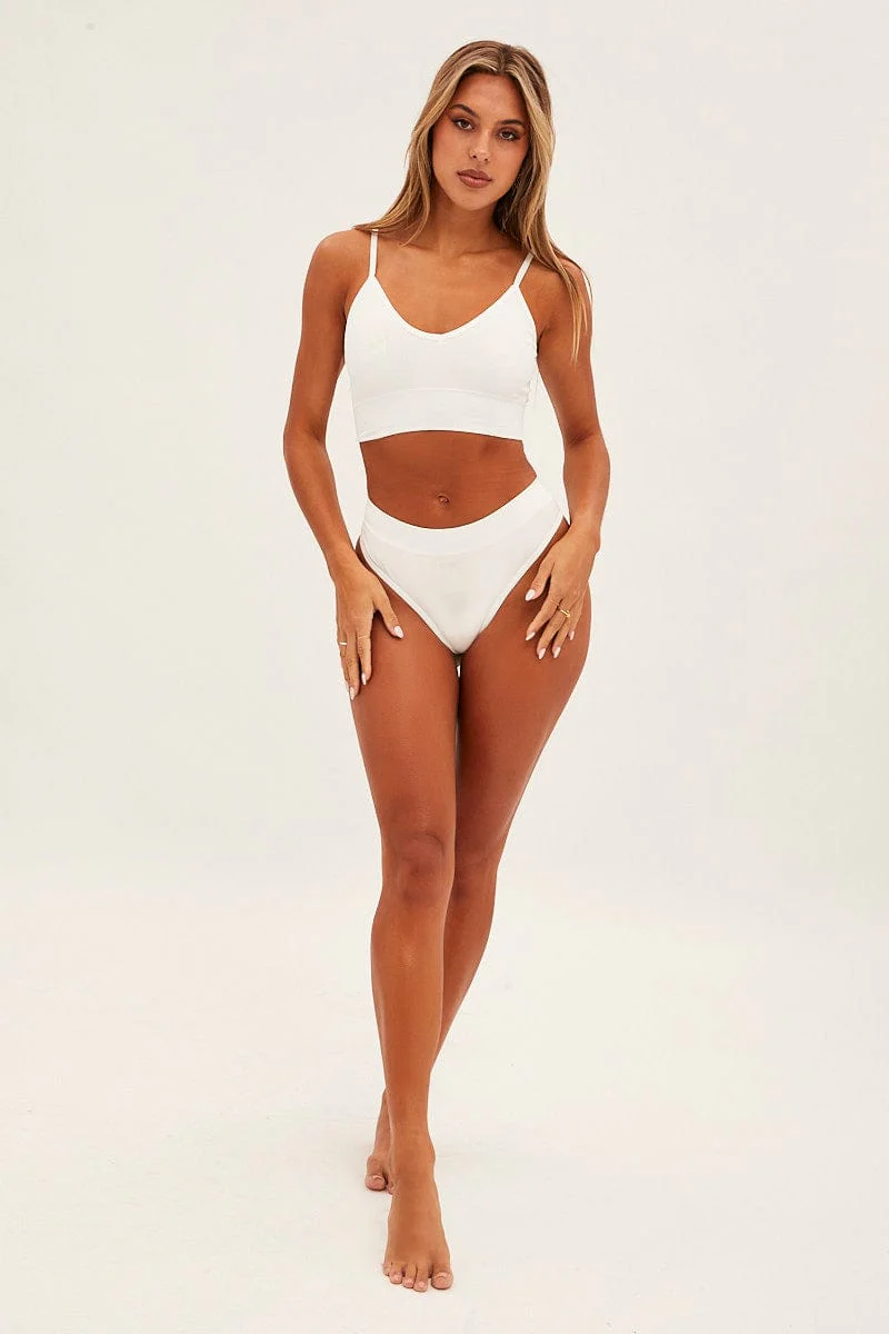 White Seamless Lingerie Set