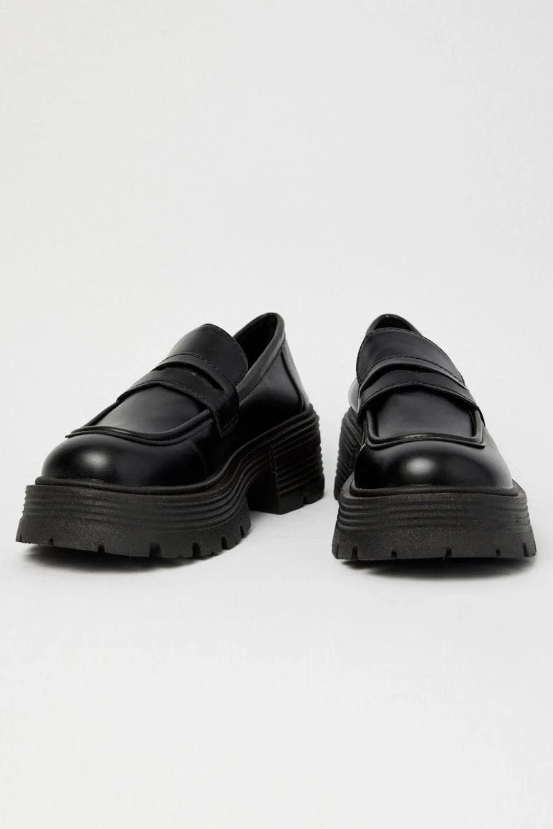 Black Chunky Loafers