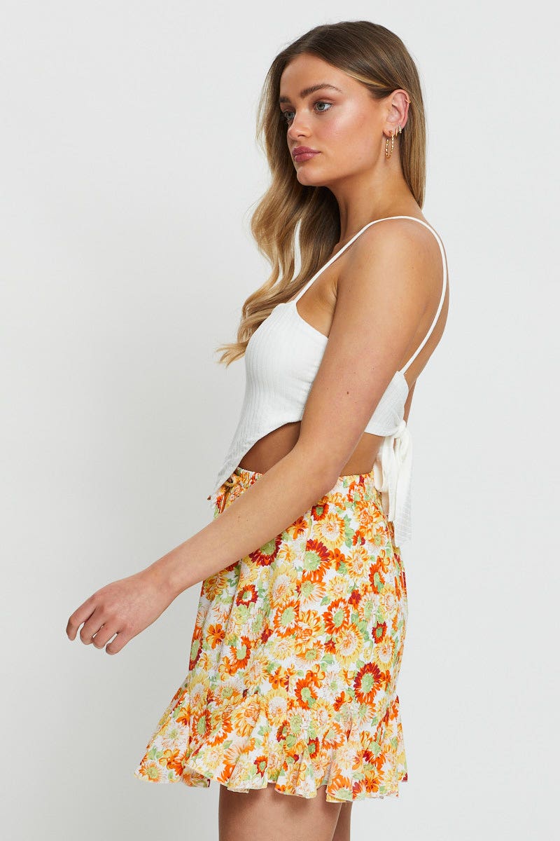 Print Elastic Waist Short
