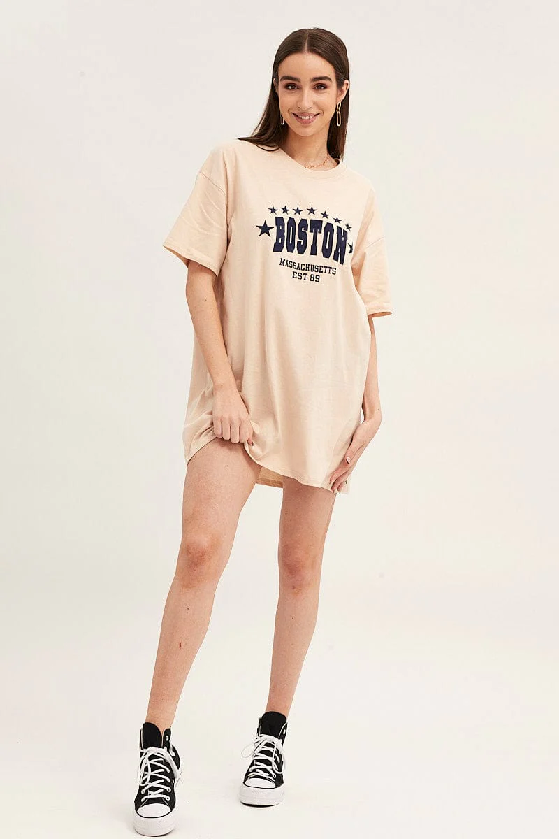 Beige Smock Top