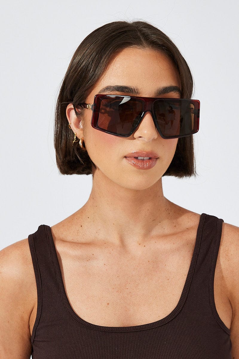 Brown Oversize Fashion Sunglasses