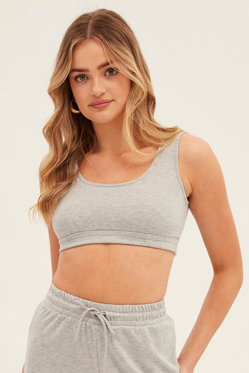 Grey Basic Crop Top