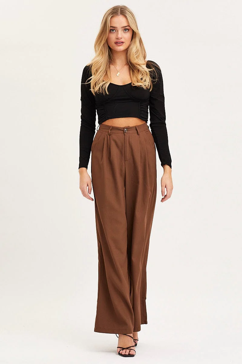 Black Crop Top Long Sleeve