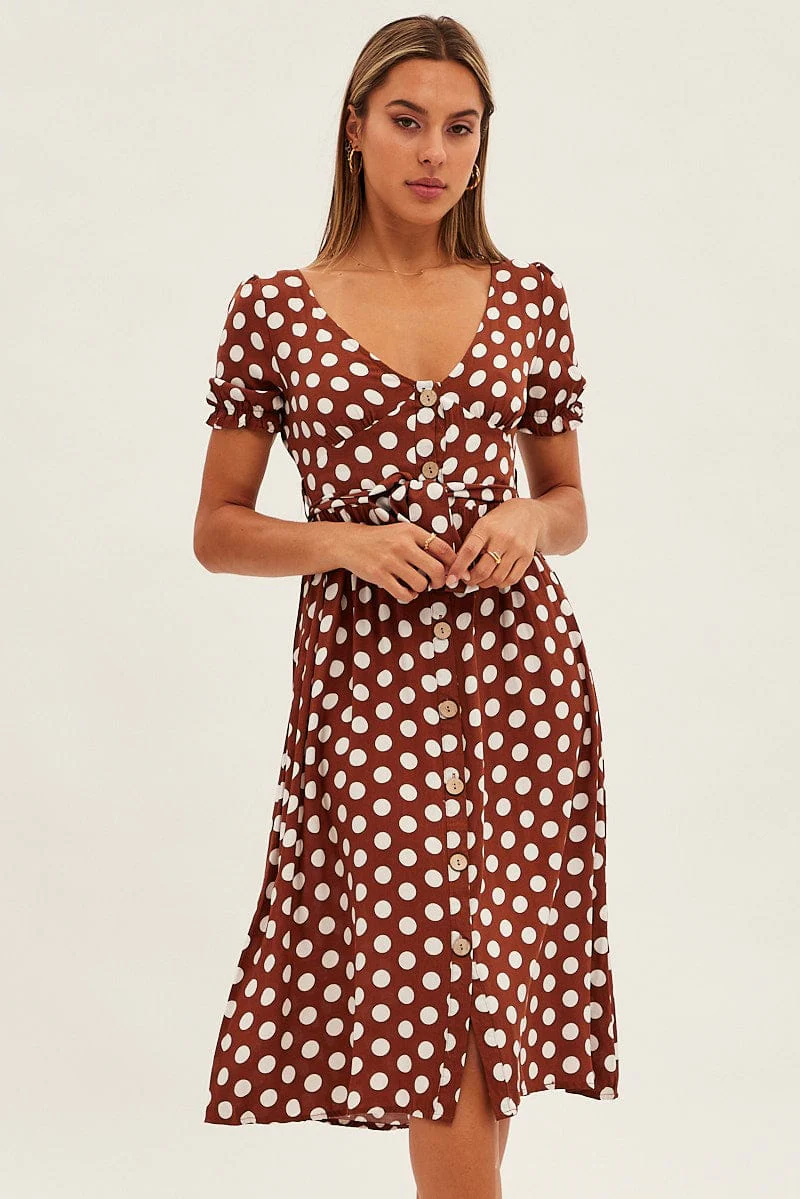 Polka Dot Midi Dress
