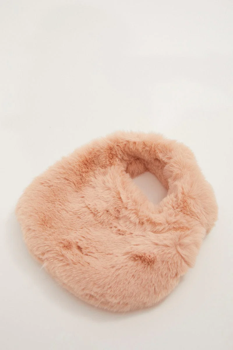 Pink Faux Fur Shoulder Bag