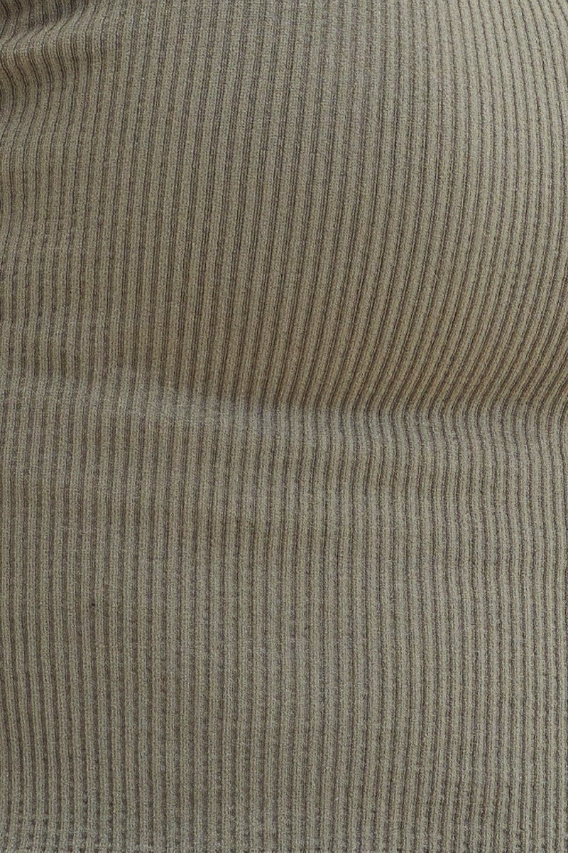 Green Seamless Singlet Top Scoop Neck Rib Crop