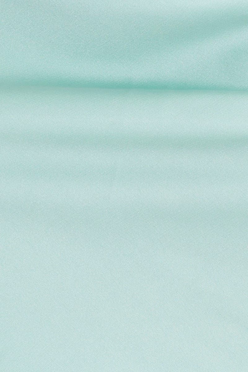 Green Designer Satin Diamante Strap Scarf Strappy Top