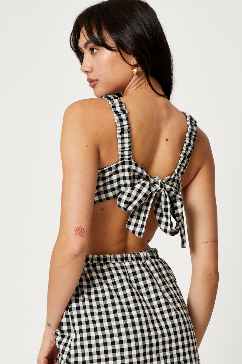 Check Mini Dress Sleeveless Evening