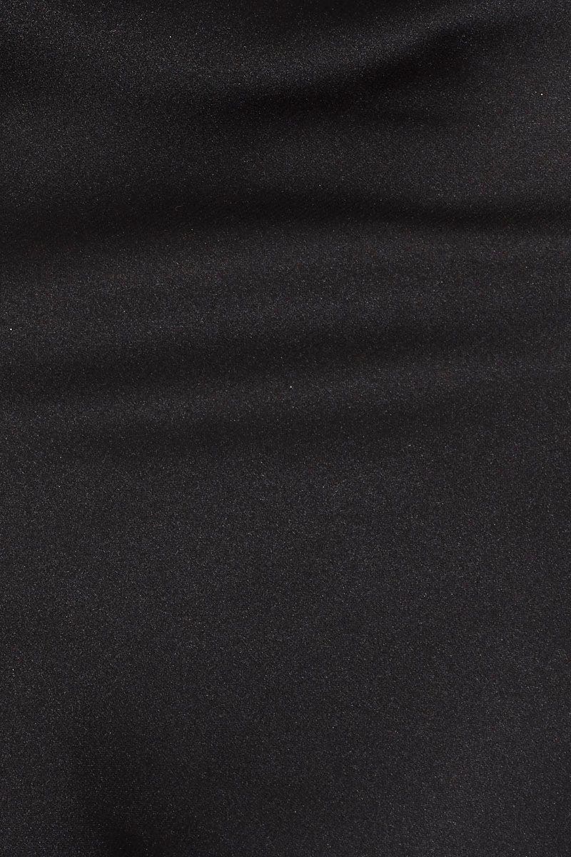 Black Designer Satin Diamante Strap Scarf Strappy Top