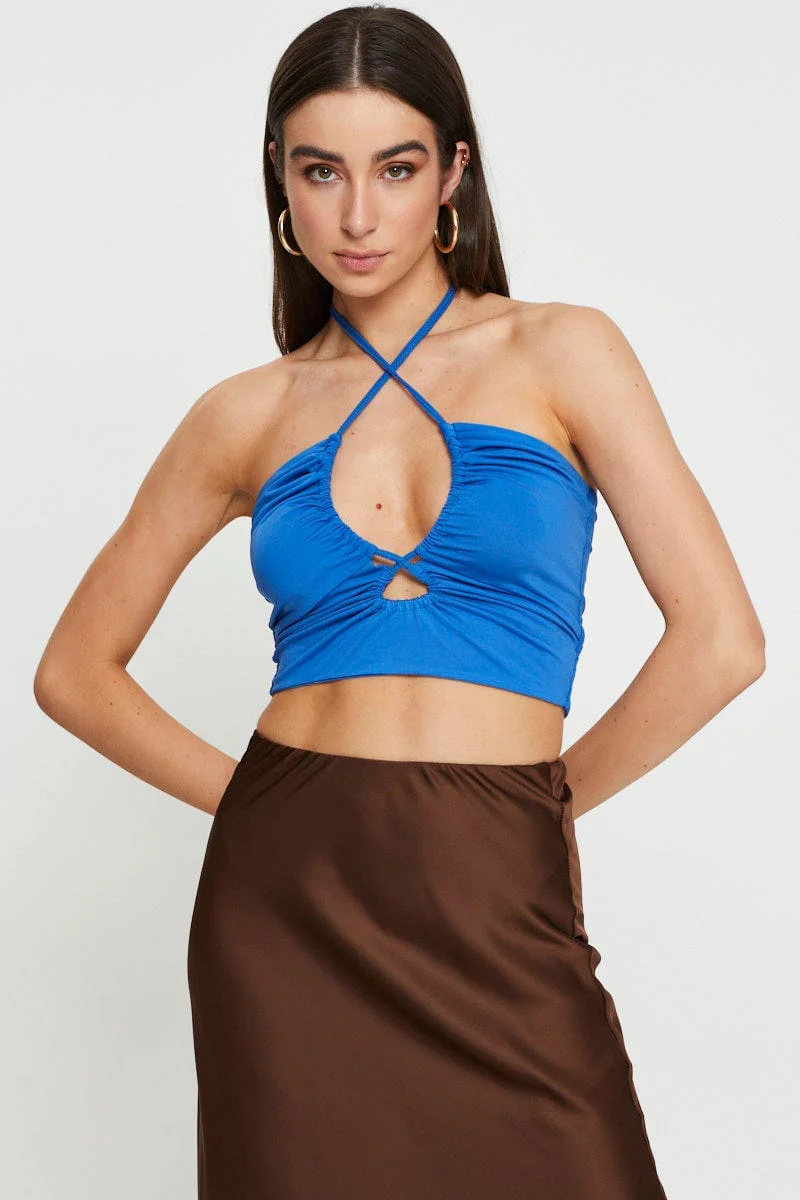 Blue Halter Top