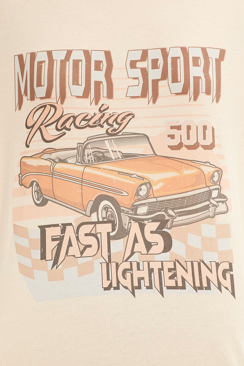 Beige Oversized T Shirt