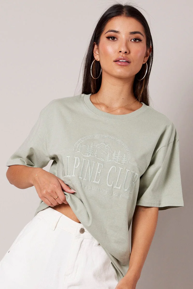 Green Graphic Tee Short Sleeve