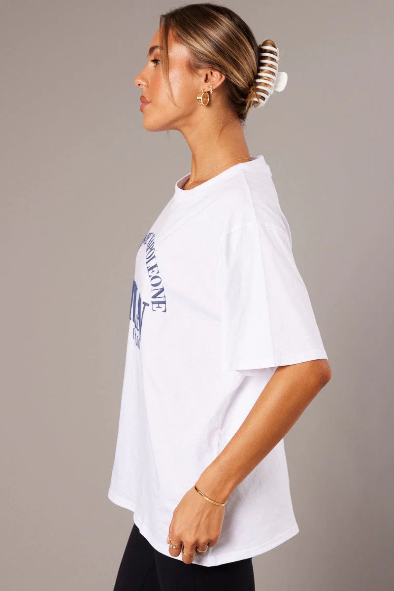 White Graphic Tee Short Sleeve