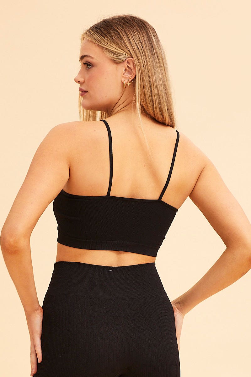 Black Highneck Seamless Cami